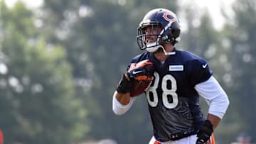 Jul 28, 2016; Bourbonnais, IL, USA; Chicago Bears tight end Rob Housler (88) during training camp at Olivet Nazarene University. Mandatory Credit: Patrick Gorski-USA TODAY Sports