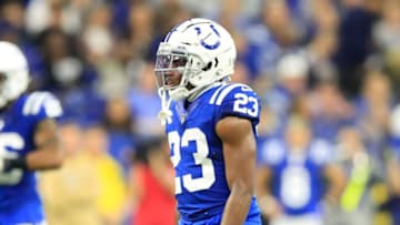 INDIANAPOLIS, INDIANA - NOVEMBER 17: Kenny Moore II #23 of the Indianapolis Colts during the game against the Jacksonville Jaguars at Lucas Oil Stadium on November 17, 2019 in Indianapolis, Indiana. (Photo by Andy Lyons/Getty Images)