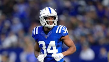 INDIANAPOLIS, INDIANA - DECEMBER 22: Rock Ya-Sin #34 of the Indianapolis Colts against the Carolina Panthers at Lucas Oil Stadium on December 22, 2019 in Indianapolis, Indiana. (Photo by Andy Lyons/Getty Images)