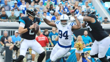JACKSONVILLE, FL - DECEMBER 02: Cody Kessler #6 of the Jacksonville Jaguars looks to pass the football during their game against the Indianapolis Colts at TIAA Bank Field on December 2, 2018 in Jacksonville, Florida. (Photo by Sam Greenwood/Getty Images)