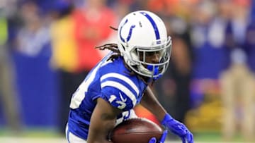 INDIANAPOLIS, IN - SEPTEMBER 09: T.Y. Hilton #13 of the Indianapolis Colts runs with the ball against the Cincinnati Bengals at Lucas Oil Stadium on September 9, 2018 in Indianapolis, Indiana. (Photo by Andy Lyons/Getty Images)