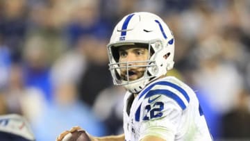 NASHVILLE, TN - DECEMBER 30: Andrew Luck #12 of the Indianapolis Colts runs with the ball against the Tennessee Titans during the fourth quarter at Nissan Stadium on December 30, 2018 in Nashville, Tennessee. (Photo by Andy Lyons/Getty Images)