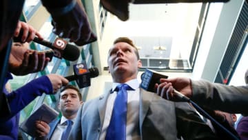 INDIANAPOLIS, IN - FEBRUARY 13: General manager Chris Ballard of the Indianapolis Colts addresses the media following a press conference introducing head coach Frank Reich at Lucas Oil Stadium on February 13, 2018 in Indianapolis, Indiana. (Photo by Michael Reaves/Getty Images)