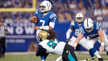 INDIANAPOLIS, IN - OCTOBER 22: Jacoby Brissett