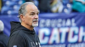 INDIANAPOLIS, IN - OCTOBER 16: Former Indianapolis Colts coach Chuck Pagano is seen during the game against the Jacksonville Jaguars at Lucas Oil Stadium on October 16, 2022 in Indianapolis, Indiana. (Photo by Michael Hickey/Getty Images)