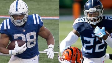 Jonathan Taylor of the Indianapolis Colts (left) and Derrick Henry of the Tennessee Titans
Coltstitansrb