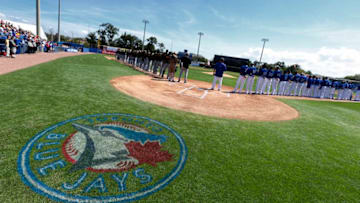 DUNEDIN, FL - MARCH 3: General view as the Toronto Blue Jays prepare to host the Pittsburgh Pirates in the spring training opener for both teams at Florida Auto Exchange Stadium on March 3, 2015 in Dunedin, Florida. (Photo by Joe Robbins/Getty Images)