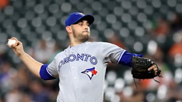 BALTIMORE, MD - SEPTEMBER 19: Starting pitcher Marco Estrada #25 of the Toronto Blue Jays throws to a Baltimore Orioles batter in the first inning at Oriole Park at Camden Yards on September 19, 2018 in Baltimore, Maryland. (Photo by Rob Carr/Getty Images)