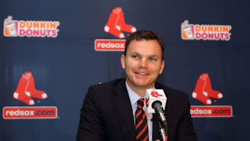 BOSTON, MA - OCTOBER 25: Ben Cherington smiles after he was named the Executive Vice President/ General manager of the Boston Red Sox at Fenway Park October 25, 2011 in Boston, Massachusetts. (Photo by Jim Rogash/Getty Images)