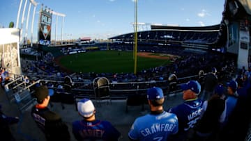KANSAS CITY, MO - OCTOBER 28: Fans walk look on from the outfield prior to Game Two of the 2015 World Series between the New York Mets and the Kansas City Royals at Kauffman Stadium on October 28, 2015 in Kansas City, Missouri. (Photo by Kyle Rivas/Getty Images)