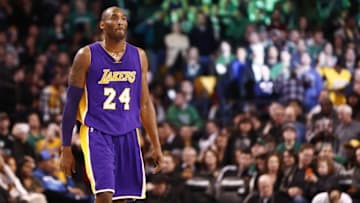 Dec 30, 2015; Boston, MA, USA; Los Angeles Lakers forward Kobe Bryant (24) walks off the court during the second half of a game against the Boston Celtics at TD Garden. Mandatory Credit: Mark L. Baer-USA TODAY Sports