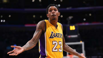 Dec 29, 2016; Los Angeles, CA, USA; Los Angeles Lakers guard Louis Williams (23) argues a foul call in the second half of the game against the Dallas Mavericks at Staples Center. Mavericks won 101-89. Mandatory Credit: Jayne Kamin-Oncea-USA TODAY Sports