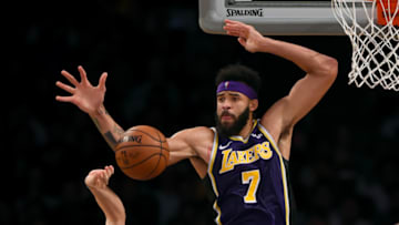 LOS ANGELES, CA - OCTOBER 31: The Lakers' JaVale McGee #7 and the Mavericks' Luka Doncic #77 go after a rebound during their game at the Staples Center in Los Angeles Wednesday, Oct. 31, 2018. The Lakers defeated the Mavericks 114-113. (Photo by Hans Gutknecht/Digital First Media/Los Angeles Daily News via Getty Images)