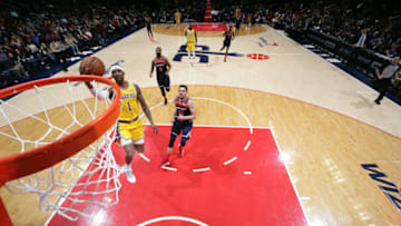 WASHINGTON, DC -  DECEMBER 16: Kentavious Caldwell-Pope #1 of the Los Angeles Lakers shoots the ball against the Washington Wizards on December 16, 2018 at Capital One Arena in Washington, DC. NOTE TO USER: User expressly acknowledges and agrees that, by downloading and or using this Photograph, user is consenting to the terms and conditions of the Getty Images License Agreement. Mandatory Copyright Notice: Copyright 2018 NBAE (Photo by Ned Dishman/NBAE via Getty Images)