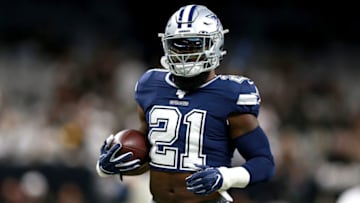 NEW ORLEANS, LOUISIANA - SEPTEMBER 29: Ezekiel Elliott #21 of the Dallas Cowboys warms up prior to the start of a NFL game against the New Orleans Saints at the Mercedes Benz Superdome on September 29, 2019 in New Orleans, Louisiana. (Photo by Sean Gardner/Getty Images)