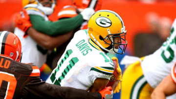 CLEVELAND, OH - DECEMBER 10: Trevor Davis #11 of the Green Bay Packers runs the ball in the first quarter against the Cleveland Browns at FirstEnergy Stadium on December 10, 2017 in Cleveland, Ohio. (Photo by Gregory Shamus/Getty Images)