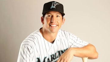 JUPITER, FL - FEBRUARY 23: John Baker #21 of the Florida Marlins during Photo Day at Roger Dean Stadium on February 23, 2011 in Jupiter, Florida. (Photo by Mike Ehrmann/Getty Images)