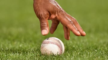 CINCINNATI, OH - AUGUST 20: A general view of a baseball during a game between the Los Angeles Dodgers and the Cincinnati Reds at Great American Ball Park on August 20, 2016 in Cincinnati, Ohio. (Photo by Jamie Sabau/Getty Images) *** Local Caption ***