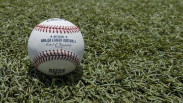 MONTERREY, MEXICO - MAY 06: Detail of the official game ball prior the MLB game between the San Diego Padres and the Los Angeles Dodgers at Estadio de Beisbol Monterrey on May 6, 2018 in Monterrey, Mexico. (Photo by Azael Rodriguez/Getty Images)