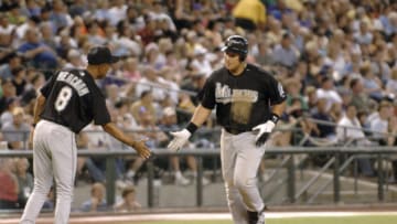 Florida Marlins third baseman Miguel Cabrera rounds third base after a home run against the Arizona Diamondbacks August 13, 2006 in Phoenix. The Marlins won 6 - 5. (Photo by A. Messerschmidt/Getty Images)