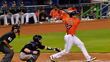 MIAMI, FL - AUGUST 13: Giancarlo Stanton