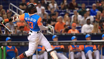 MIAMI, FL - AUGUST 25: Marcell Ozuna