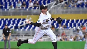 MIAMI, FL - MAY 16: Brad Ziegler #29 of the Miami Marlins throws a pitch during the ninth inning against the Los Angeles Dodgers at Marlins Park on May 16, 2018 in Miami, Florida. (Photo by Eric Espada/Getty Images)