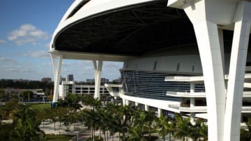 MIAMI, FL - APRIL 01: The roof is open as the Miami Marlins prepare to play against the Colorado Rockies at Marlins Park on April 1, 2014 in Miami, Florida. (Photo by Marc Serota/Getty Images)