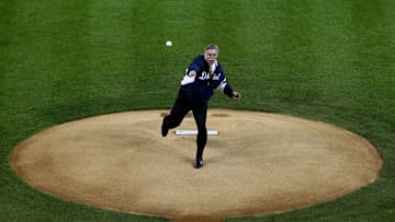 DETROIT, MI - OCTOBER 16: Former Detroit Tigers pitcher Jack Morris throws out the ceremonial first pitch against the New York Yankees during game three of the American League Championship Series at Comerica Park on October 16, 2012 in Detroit, Michigan. (Photo by Leon Halip/Getty Images)
