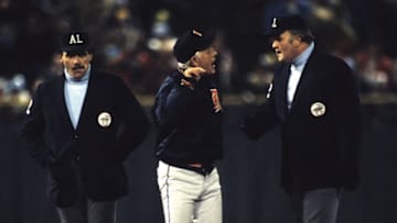 MILWAUKEE, WI - SEPTEMBER 1981: Manager Sparky Anderson of the Detroit Tigers arguing with an umpire during a MLB game against the Milwaukee Brewers in September 1982 in Milwaukee, Wisconsin. (Photo by Ronald C. Modra/Getty Images)