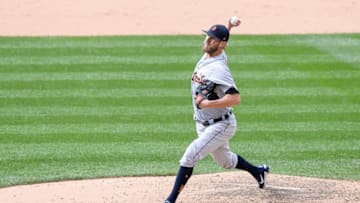 DENVER, CO - AUGUST 30: Shane Greene #61 of the Detroit Tigers pitches against the Colorado Rockies in the ninth inning of a game at Coors Field on August 30, 2017 in Denver, Colorado. (Photo by Dustin Bradford/Getty Images)