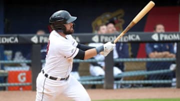 Toledo Mud Hens infielder Renato Nunez bats against the Nashville Sounds Tuesday May 4, in Toledo, OH.Toledo Mud Hens