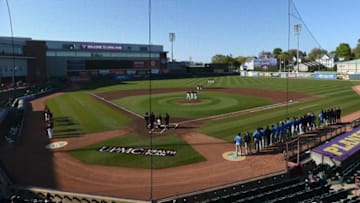 The Erie SeaWolves and Akron RubberDucks get ready to play May 13, 2021 at UPMC Park in Erie.P1seawolves051321