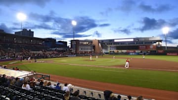 The Erie SeaWolves start their game against the Reading Fightin Phils following a two-hour rain delay July 2, 2021at UPMC Park.P1seawolves070221