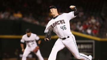 PHOENIX, AZ - AUGUST 21: Starting pitcher Patrick Corbin #46 of the Arizona Diamondbacks pitches against the Los Angeles Angels during the first inning of the MLB game at Chase Field on August 21, 2018 in Phoenix, Arizona. (Photo by Christian Petersen/Getty Images)