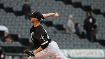 CHICAGO, ILLINOIS - APRIL 10: Nate Jones #65 of the Chicago White Soxpitches in the 7th inning against the Tampa Bay Rays at Guaranteed Rate Field on April 10, 2019 in Chicago, Illinois. (Photo by Jonathan Daniel/Getty Images)