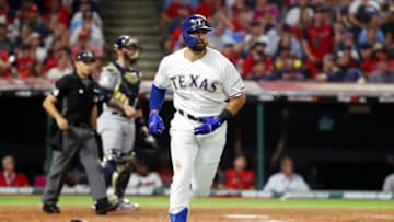CLEVELAND, OHIO - JULY 09: Joey Gallo #13 of the Texas Rangers and the American League runs the bases after hitting a solo home run during the seventh inning against the National League during the 2019 MLB All-Star Game, presented by Mastercard at Progressive Field on July 09, 2019 in Cleveland, Ohio. (Photo by Gregory Shamus/Getty Images)