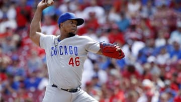 CINCINNATI, OH - AUGUST 11: Pedro Strop #46 of the Chicago Cubs pitches in the ninth inning against the Cincinnati Reds at Great American Ball Park on August 11, 2019 in Cincinnati, Ohio. The Cubs defeated the Reds 6-3. (Photo by Joe Robbins/Getty Images)