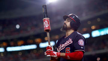 HOUSTON, TEXAS - OCTOBER 30: Anthony Rendon #6 of the Washington Nationals waits on deck against the Houston Astros during the fourth inning in Game Seven of the 2019 World Series at Minute Maid Park on October 30, 2019 in Houston, Texas. (Photo by Mike Ehrmann/Getty Images)