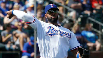 SURPRISE, ARIZONA - FEBRUARY 27: Elvis Andrus #1 of the Texas Rangers warms up prior to a Cactus League spring training game against the Chicago Cubs at Surprise Stadium on February 27, 2020 in Surprise, Arizona. (Photo by Ralph Freso/Getty Images)