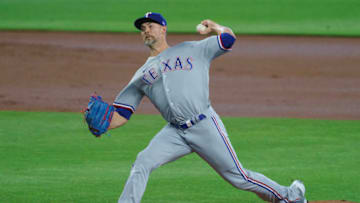 SEATTLE, WA - AUGUST 23: Mike Minor #23 of the Texas Rangers delivers a pitch in a game against the Seattle Mariners at T-Mobile Park on August 23, 2020 in Seattle, Washington. The Mariners won 4-1. (Photo by Stephen Brashear/Getty Images)