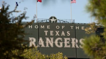 ARLINGTON, TX - OCTOBER 5: The outside of the Rangers Ballpark in Arlington before the American League Wild Card game between the Texas Rangers and the Baltimore Orioles on October 5, 2012 in Arlington, Texas. (Photo by Cooper Neill/Getty Images)