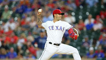 ARLINGTON, TX - MAY 30:Matt Bush #51 of the Texas Rangers throws in the ninth inning against the Tampa Bay Rays at Globe Life Park in Arlington on May 30, 2017 in Arlington, Texas. (Photo by Rick Yeatts/Getty Images)