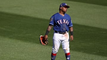 SURPRISE, AZ - MARCH 05: Outfielder Willie Calhoun #5 of the Texas Rangers during the spring training game against the San Francisco Giants at Surprise Stadium on March 5, 2018 in Surprise, Arizona. (Photo by Christian Petersen/Getty Images)