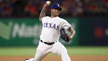 ARLINGTON, TX - APRIL 11: Matt Bush #51 of the Texas Rangers throws against the Los Angeles Angels in the sixth inning at Globe Life Park in Arlington on April 11, 2018 in Arlington, Texas. (Photo by Ronald Martinez/Getty Images)
