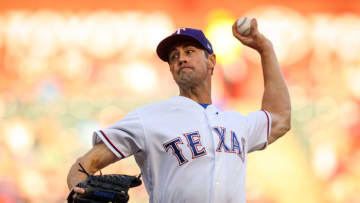 ARLINGTON, TX - MAY 05: Cole Hamels #35 of the Texas Rangers works the first inning of a baseball game against the Boston Red Sox at Globe Life Park in Arlington on May 5, 2018 in Arlington, Texas. (Photo by Richard Rodriguez/Getty Images)
