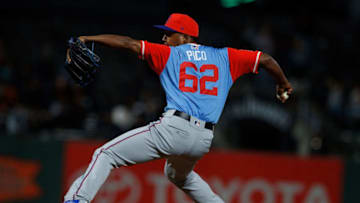 SAN FRANCISCO, CA - AUGUST 24: Jose Leclerc #62 of the Texas Rangers pitches against the San Francisco Giants during the tenth inning at AT&T Park on August 24, 2018 in San Francisco, California. The Texas Rangers defeated the San Francisco Giants 7-6 in 10 innings. (Photo by Jason O. Watson/Getty Images)