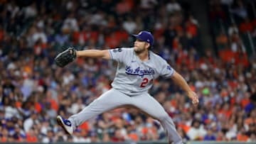 HOUSTON, TEXAS - MAY 25: Clayton Kershaw #22 of the Los Angeles Dodgers prepares to pitch during the fourth inning against the Houston Astros at Minute Maid Park on May 25, 2021 in Houston, Texas. (Photo by Carmen Mandato/Getty Images)
