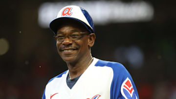 Jul 30, 2021; Atlanta, Georgia, USA; Atlanta Braves third base coach Ron Washington (37) walks to the third base line before their game against the Milwaukee Brewers at Truist Park. Mandatory Credit: Jason Getz-USA TODAY Sports