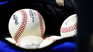 Sep 9, 2021; St. Louis, Missouri, USA; A bag of baseballs sit in the dugout before a game between the St. Louis Cardinals and the Los Angeles Dodgers at Busch Stadium. Mandatory Credit: Jeff Curry-USA TODAY Sports